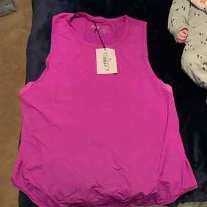 NWT Summer Purple Panel Split Back Mesh Tank Large